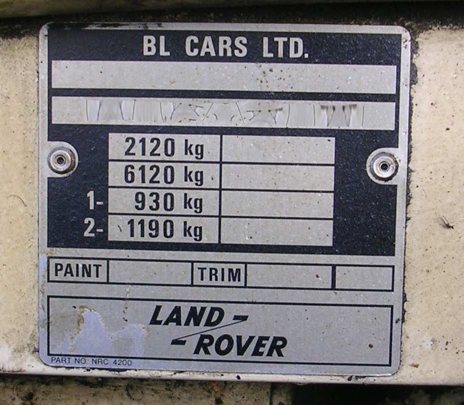 VIN and ID's Land Rover UK Forums
